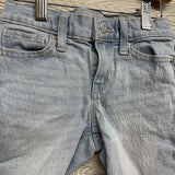 High Rise Bermuda Denim Shorts Frayed 6-7