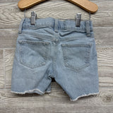 High Rise Bermuda Denim Shorts Frayed 6-7