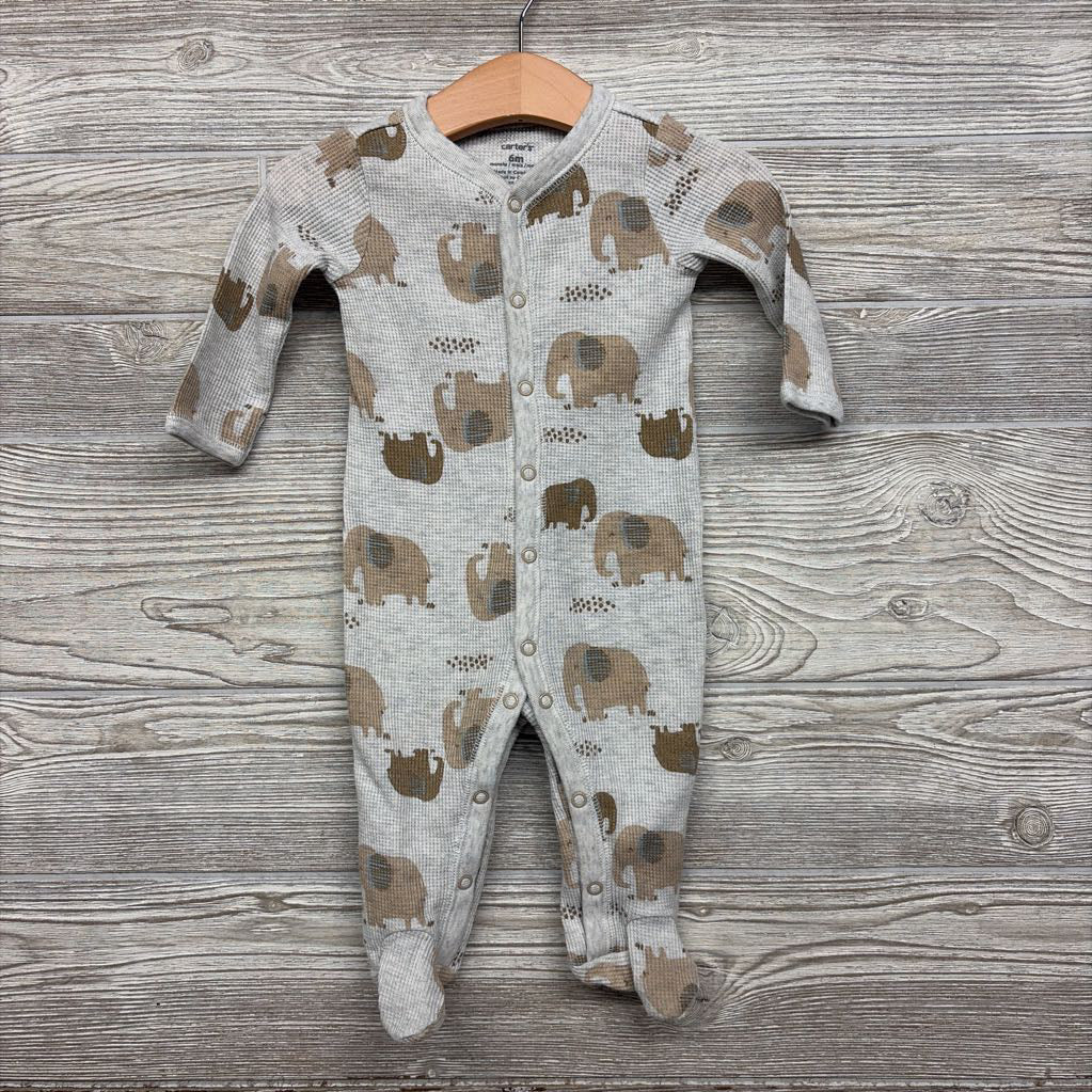 Waffle Knit Sleeper Elephants 6M