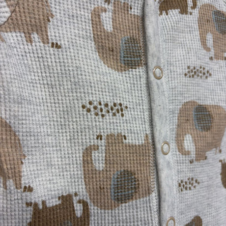 Waffle Knit Sleeper Elephants 6M