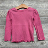 LS Ribbed Shirt Lettuce Trim 3T