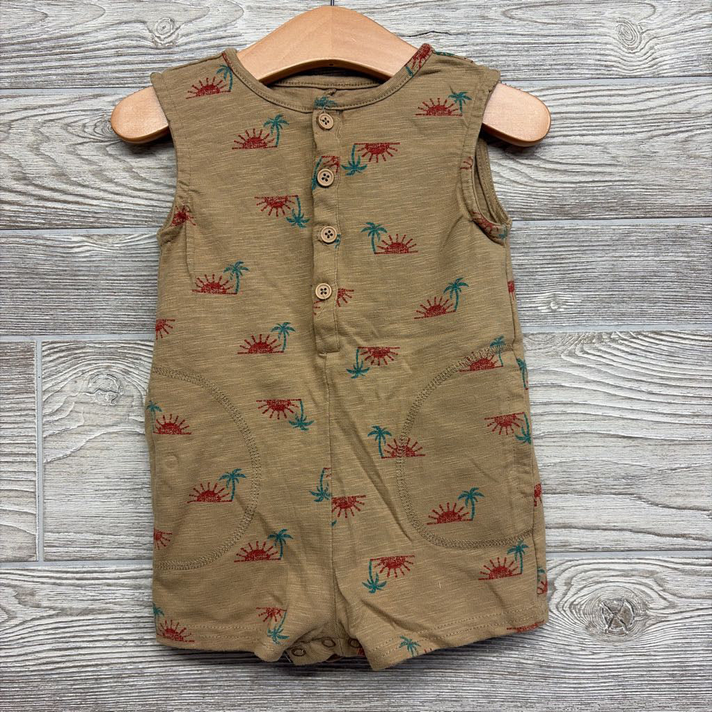 Tank Henley Shorty Romper Suns Palm Trees 18M