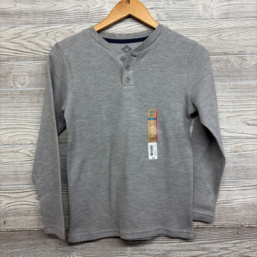NEW LS Waffle Knit Henley Shirt 10-12