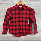 NEW LS Plaid Button Up Shirt Chest Pockets 6-7
