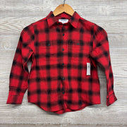NEW LS Plaid Button Up Shirt Chest Pockets 6-7
