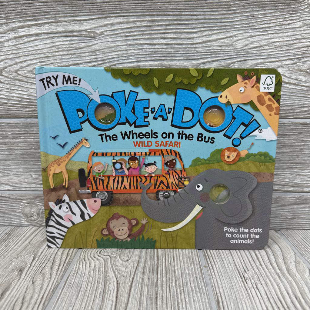 Poke-A-Dot The Wheels On The Bus Wild Safari Board Book