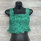 Smocked Tank Top & High Waist Skirt Flowers Large