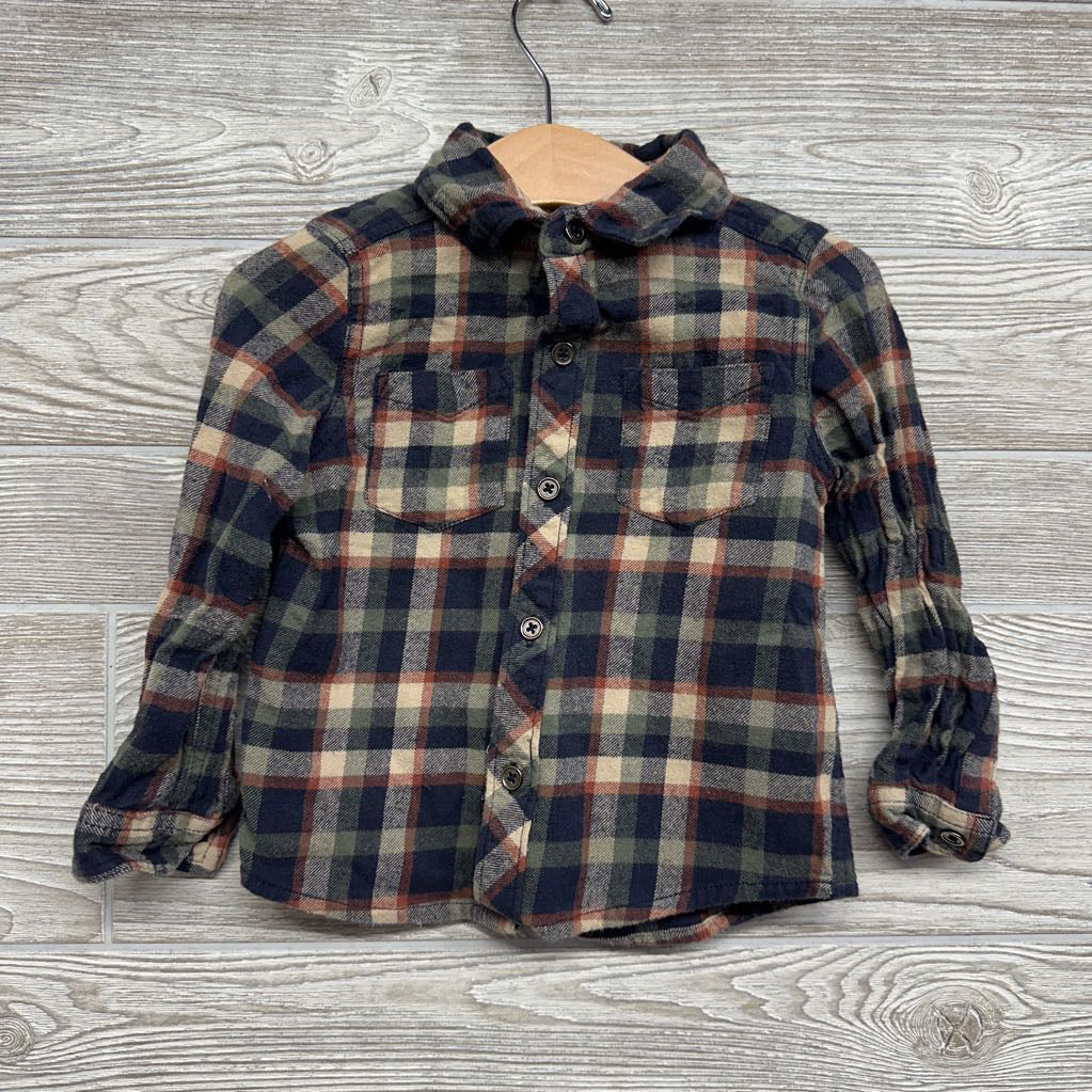 Button Up Plaid Shirt 2t
