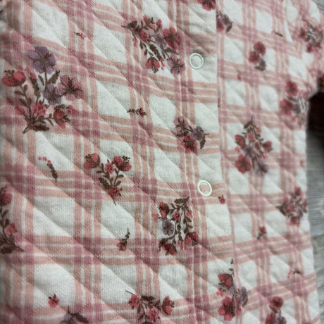 Organic Snap Up Quilted Outfit Flowers 0-3M