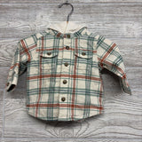 Plaid Button Up Shirt W/ Hood 6M