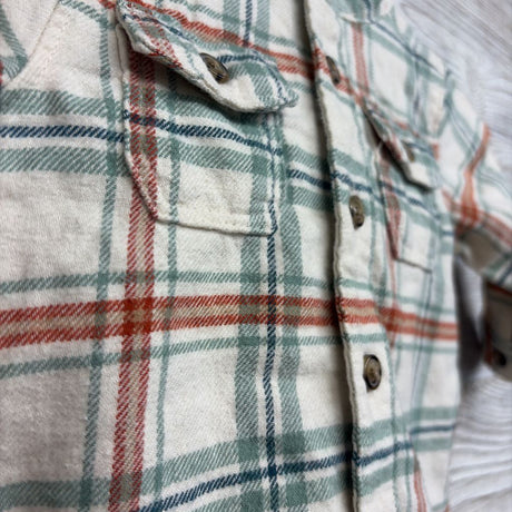 Plaid Button Up Shirt W/ Hood 6M