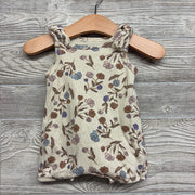Shoulder Knot Romper Flowers NB