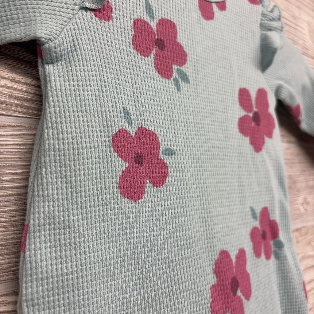 Waffle Knit Outfit Flowers & Ruffles NB