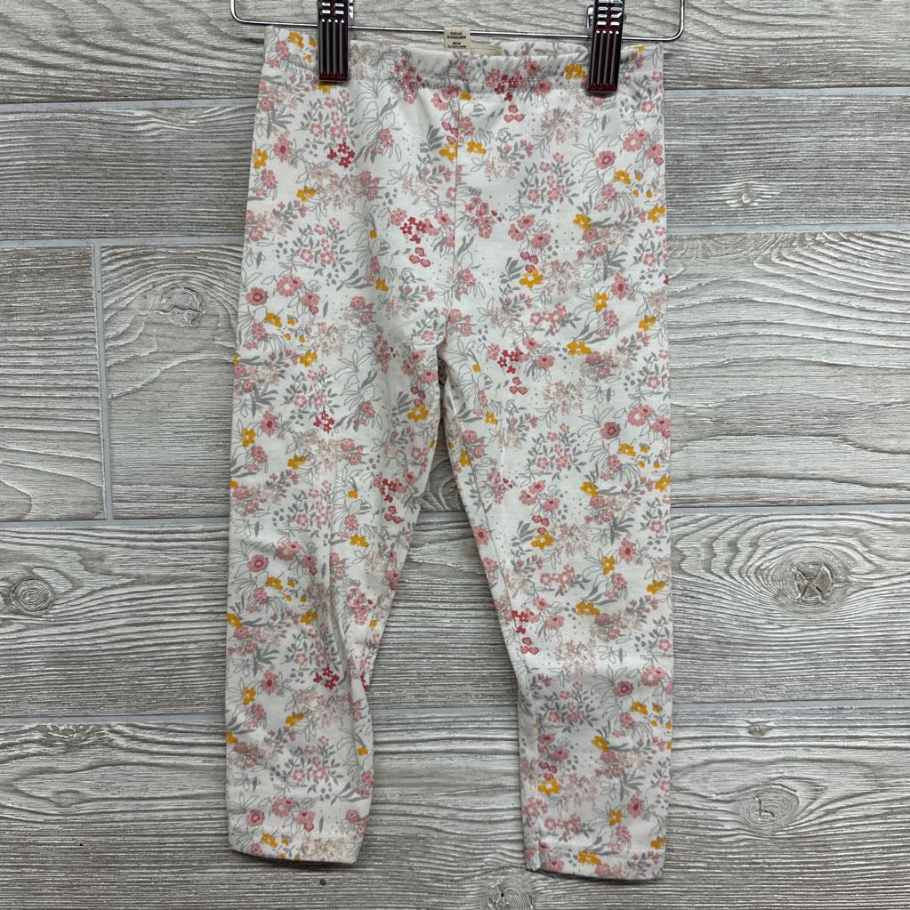 Eyelet Button Up Puff Sleeve Shirt & Leggings Flowers 3T