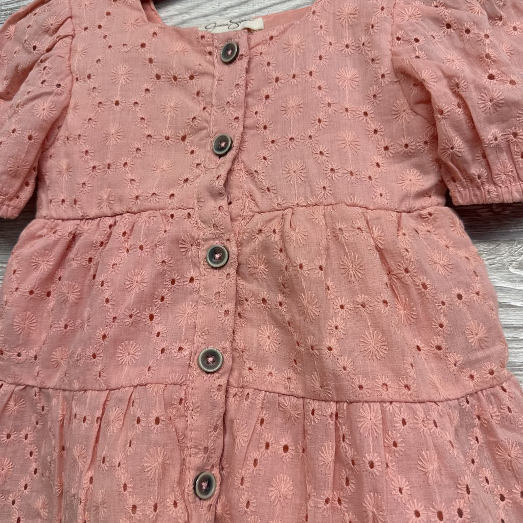 Eyelet Button Up Puff Sleeve Shirt & Leggings Flowers 3T