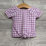 2 Pc Puff Sleeve Swimsuit Gingham Bow 9M