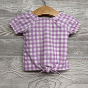 2 Pc Puff Sleeve Swimsuit Gingham Bow 9M