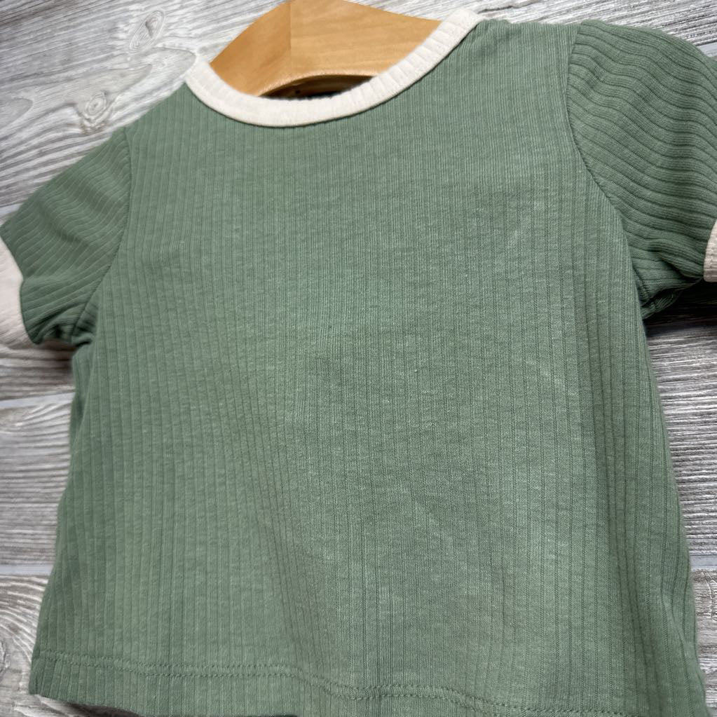 Ribbed Shirt & Bummies 6-9M