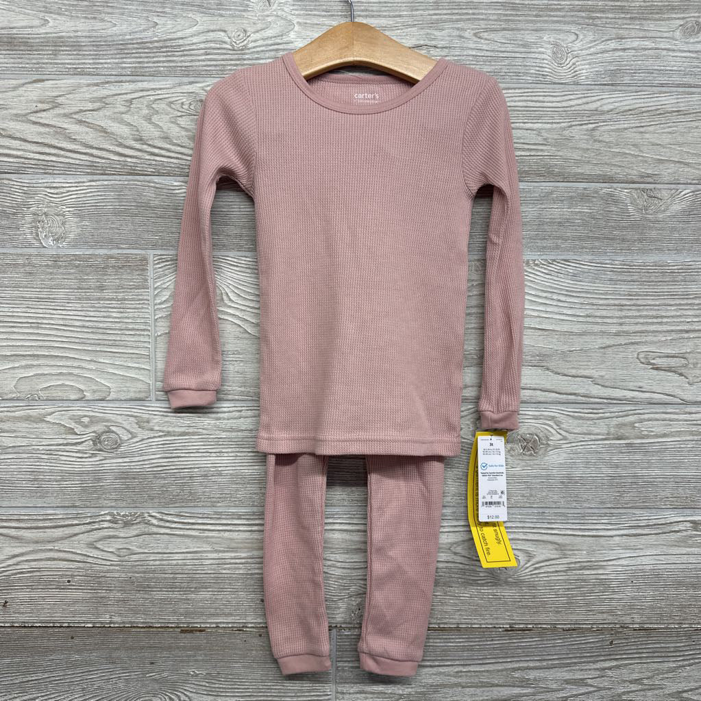 NEW 2 Pc LS Waffle Knit PJs 3T