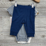 NEW 2 Pk Bodysuits & Pants Stripes Construction Vehicles 3M