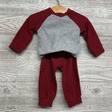 LS V Neck Waffle Knit Bodysuit & Joggers 9M