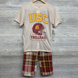NEW 2 Pc Pj Shirt USC Trojans & Plaid Pants 10-12