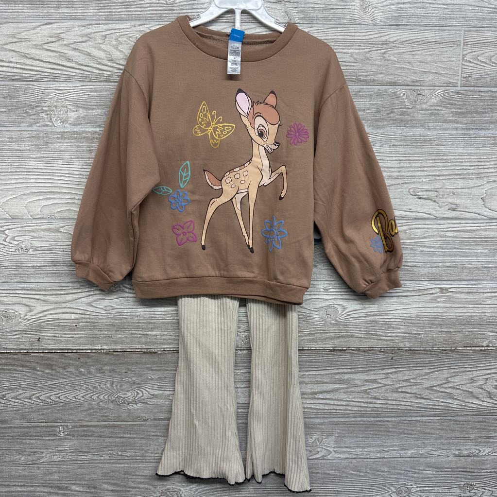 NEW Crewneck Bambi Flowers & Ribbed Flare Pants 6