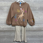 NEW Crewneck Bambi Flowers & Ribbed Flare Pants 6