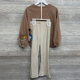 NEW Crewneck Bambi Flowers & Ribbed Flare Pants 6