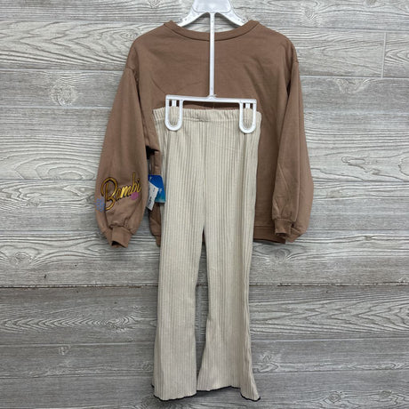 NEW Crewneck Bambi Flowers & Ribbed Flare Pants 6