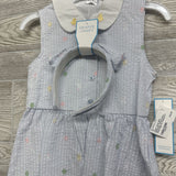 NEW Seersucker Collared Dress Chicks Eggs W/ Headband 6
