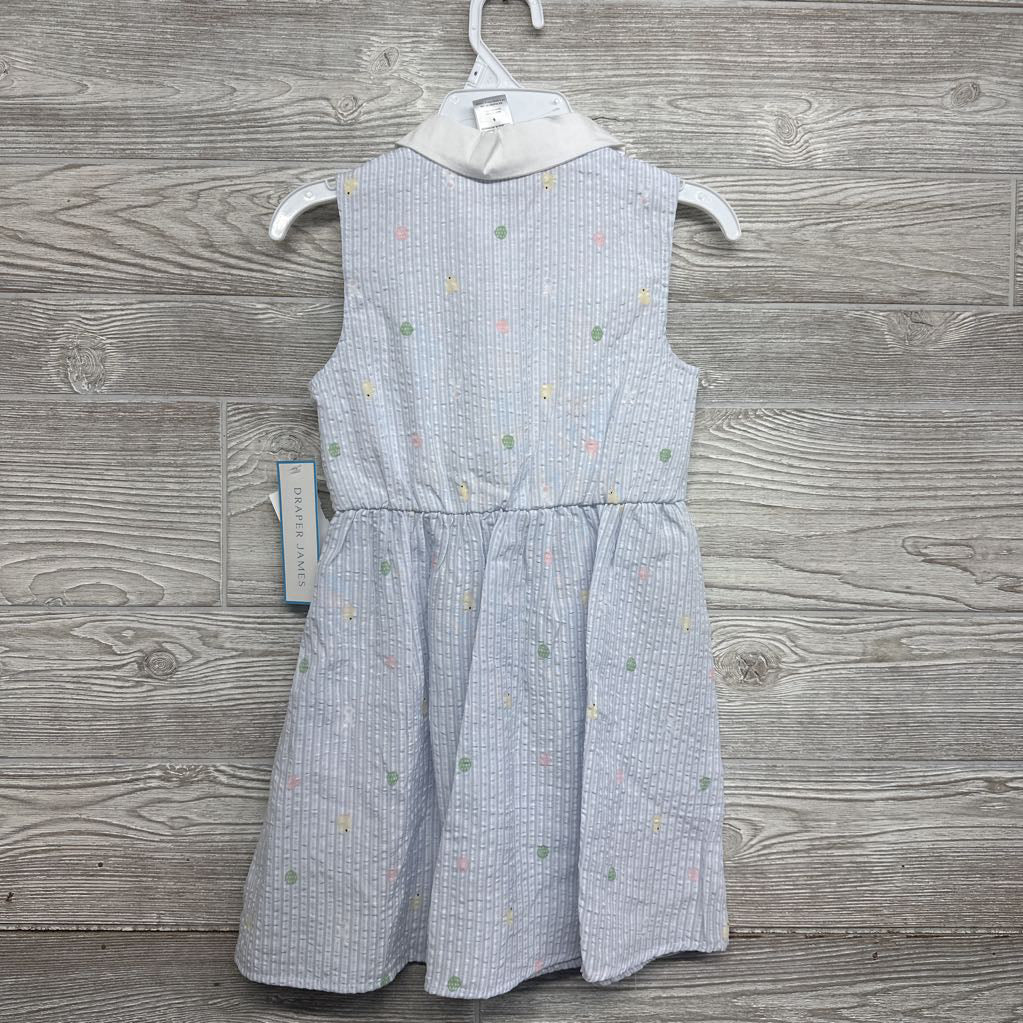 NEW Seersucker Collared Dress Chicks Eggs W/ Headband 6