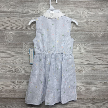 NEW Seersucker Collared Dress Chicks Eggs W/ Headband 6