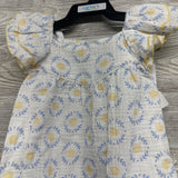 NEW Gauze Flutter Sleeve Romper Flowers 3-6M