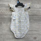 NEW Gauze Flutter Sleeve Romper Flowers 3-6M