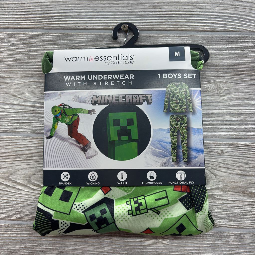 NEW 2 Pc LS Warm Underwear Minecraft 8-10
