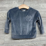 LS Velour Shirt Bear Chest Pocket & Joggers Stripes 9M