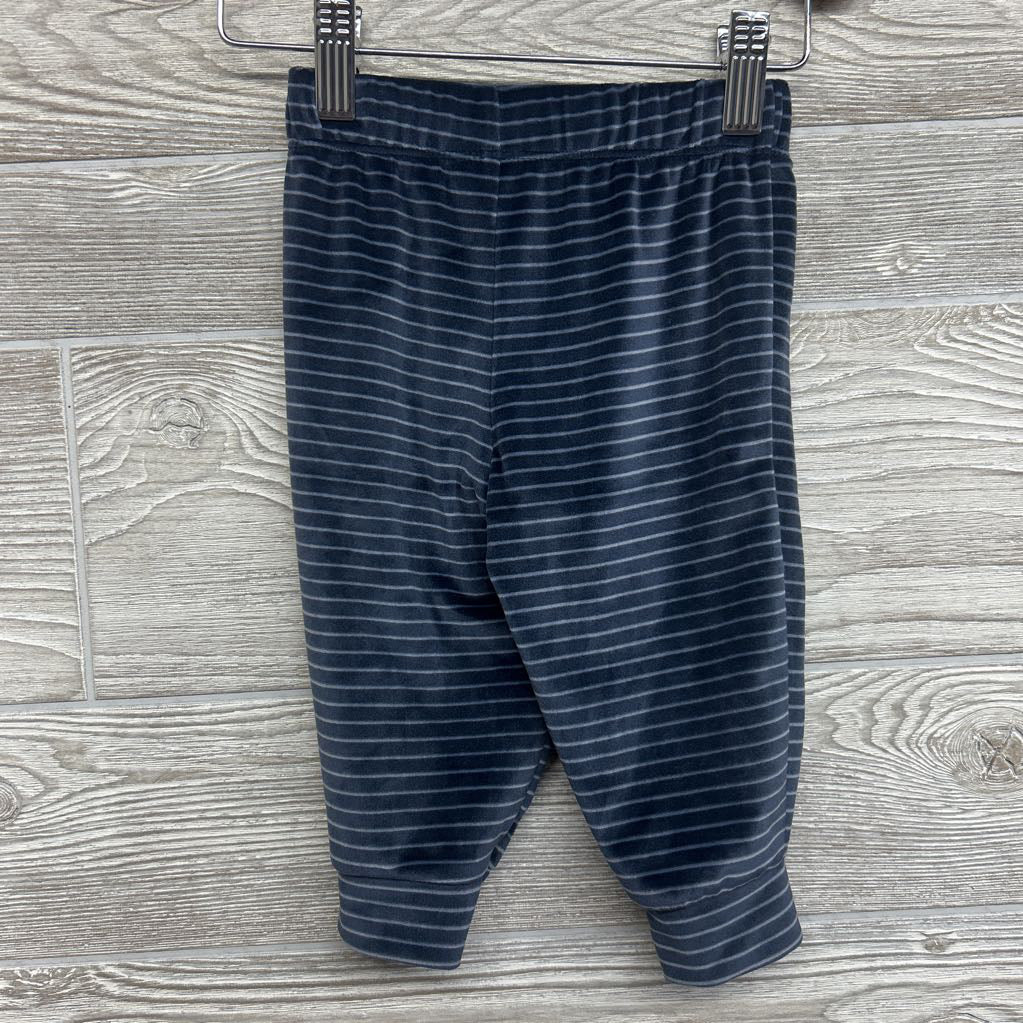 LS Velour Shirt Bear Chest Pocket & Joggers Stripes 9M