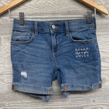 Denim Shorts Embroidered Flowers 10-12