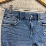 Denim Shorts Embroidered Flowers 10-12