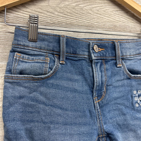 Denim Shorts Embroidered Flowers 10-12
