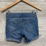 Denim Shorts Embroidered Flowers 10-12