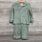 2 Pc LS Button Up PJs Stripes Gingerbread 3T