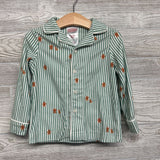 2 Pc LS Button Up PJs Stripes Gingerbread 3T