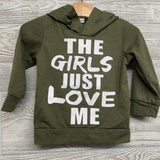 LS Shirt W/ Hood The Girls Just Love Me & Pull On Jeans 9-12M