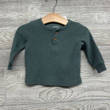 2 Pc LS Waffle Knit Henley Outfit 6M