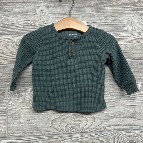 2 Pc LS Waffle Knit Henley Outfit 6M