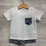 NEW Shirt Chest Pocket & Shorts Printed 18-24M