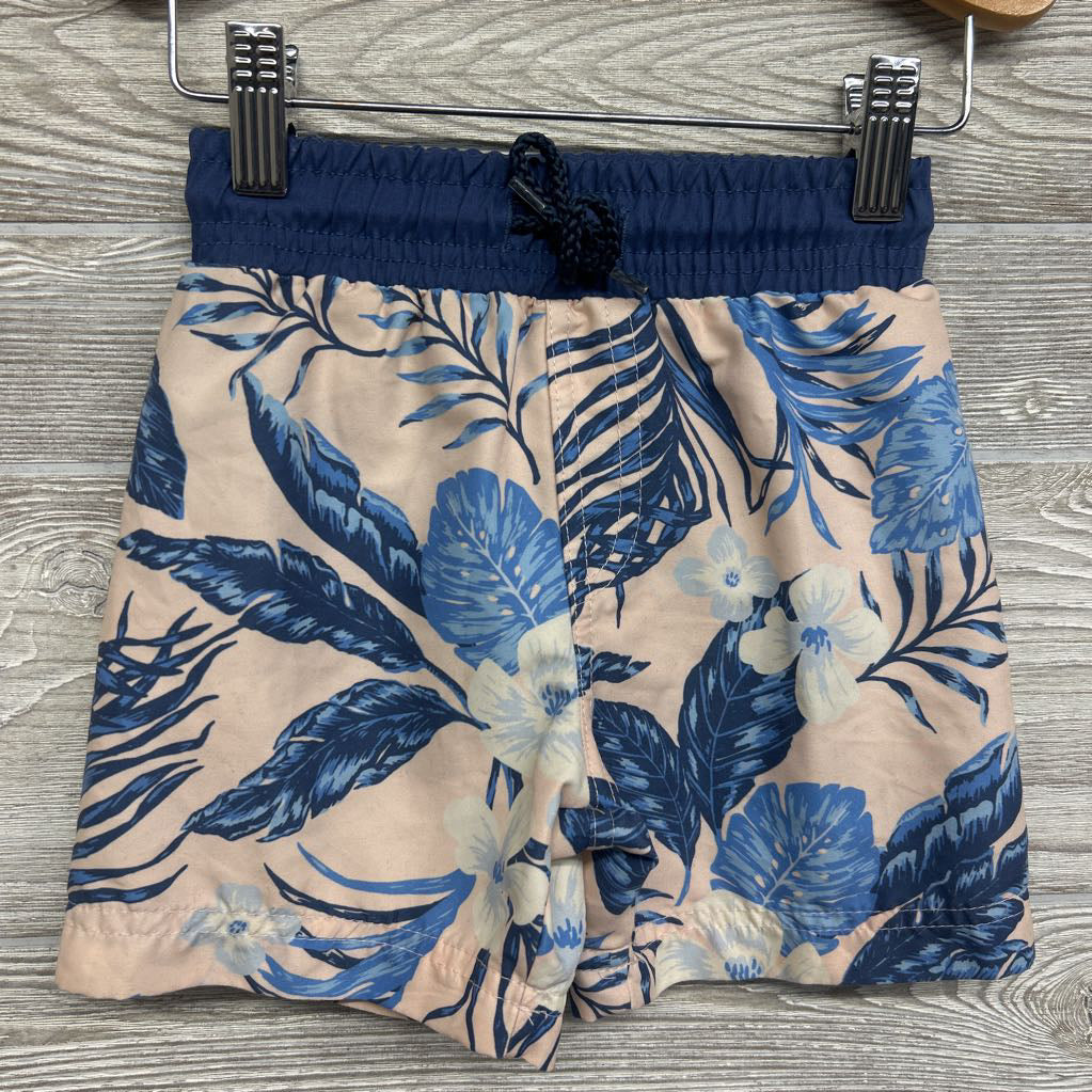 Swim Trunks Leaves Flowers 2T