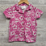 2 Pc Button Up PJs Flowers 6-6X